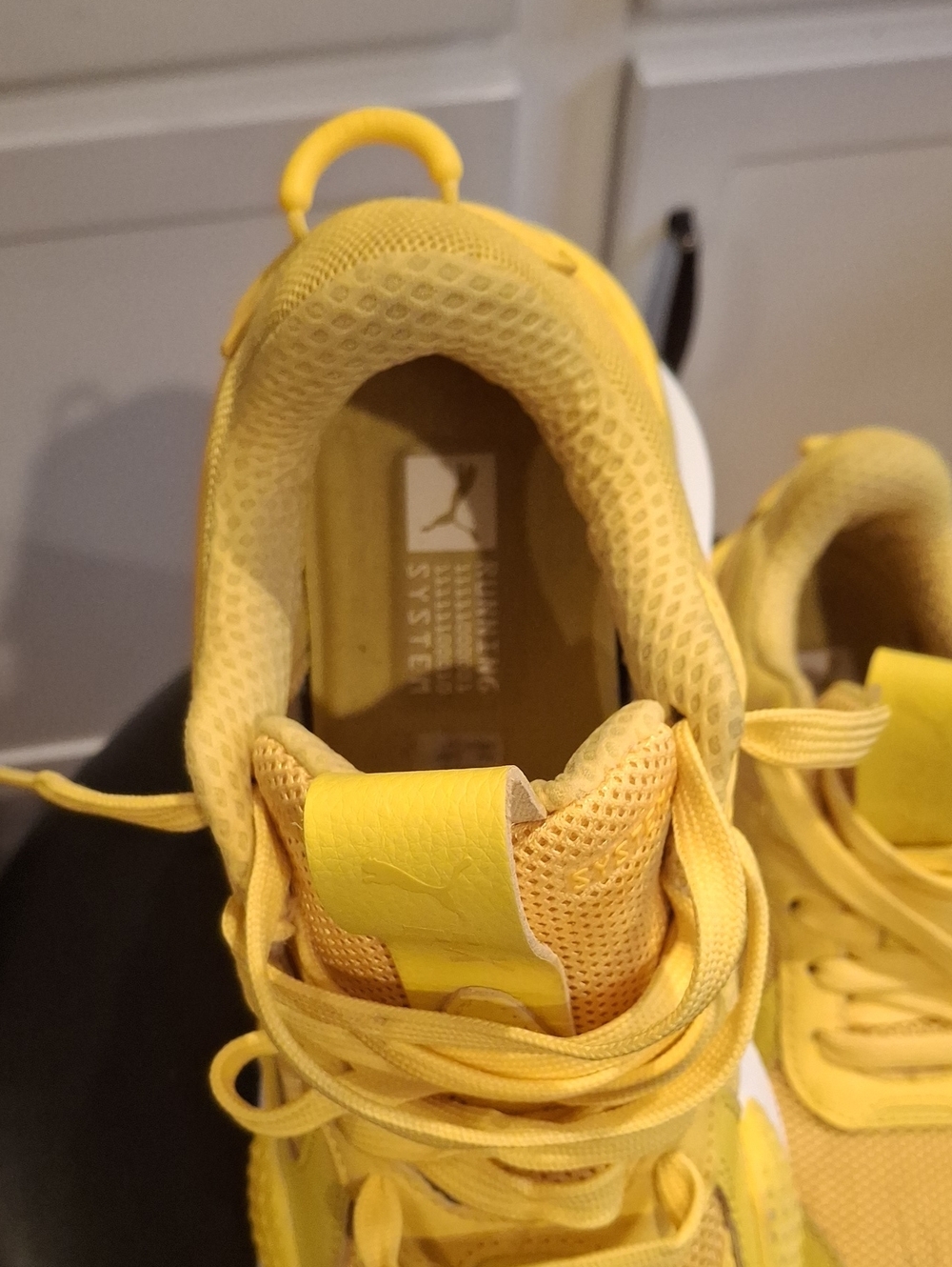 Puma Yellow Mesh Lace-Up Sneakers